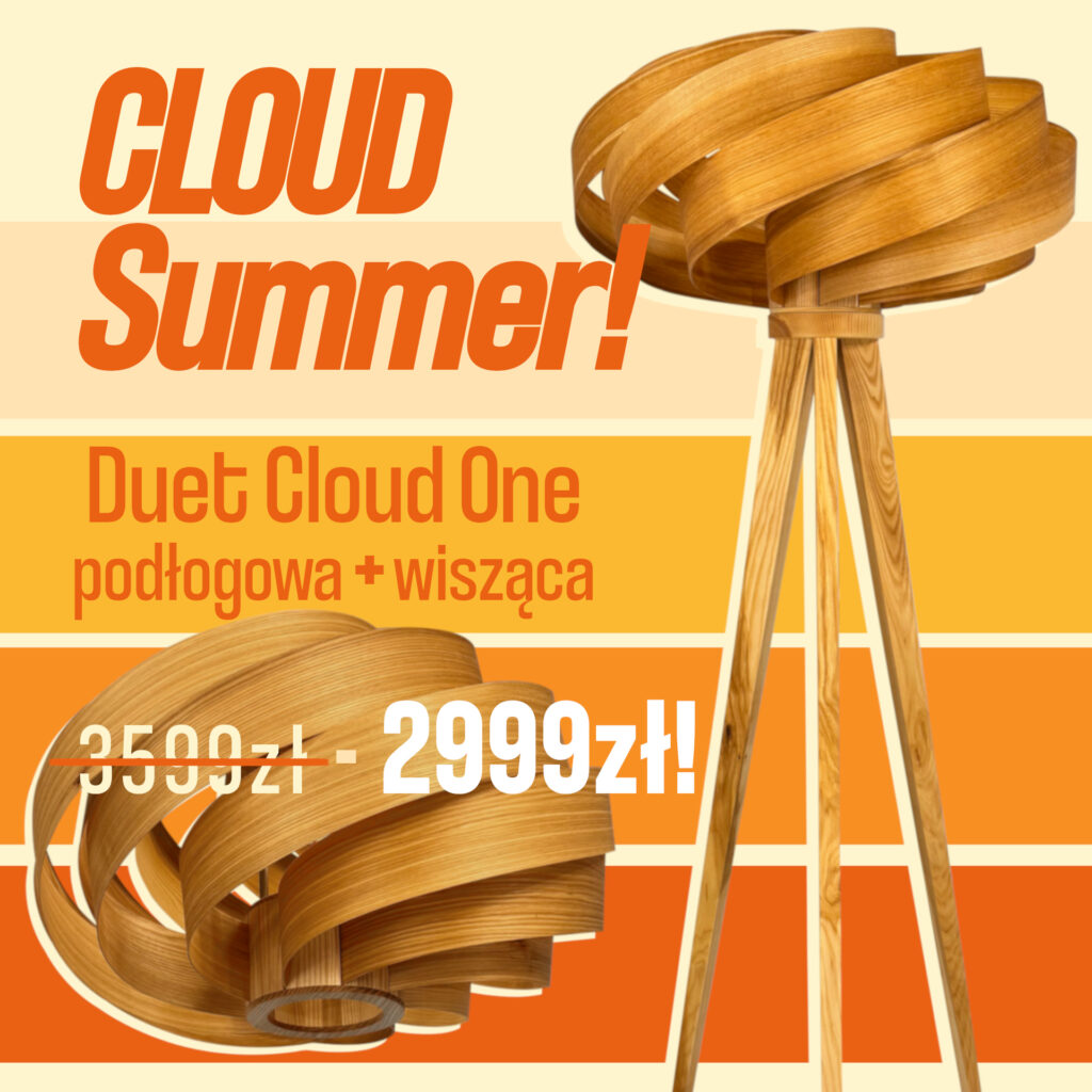 Duet drewnianych lamp CLOUD ONE