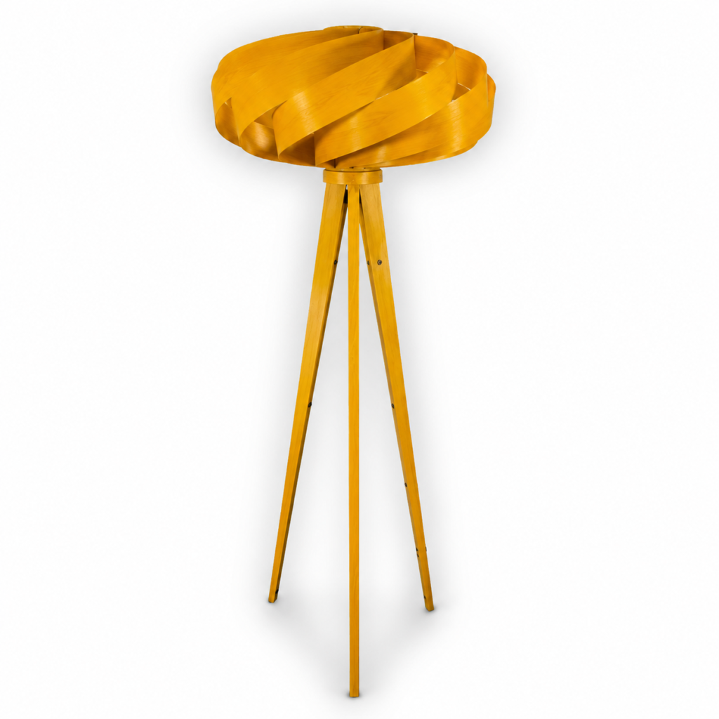 Lampa podłogowa drewniana CLOUD YELLOW